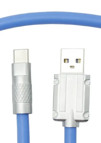 Дата-кабель DENGOS PLS-TC-NS-BLUE Type-A (тато) - Type-C (тато), 1m Blue