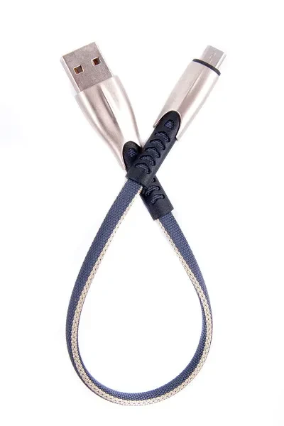 Дата-кабель DENGOS PLS-M-SHRT-PLSK-GREY USB Type-A (тато) - microUSB (тато), 0.25m Gray