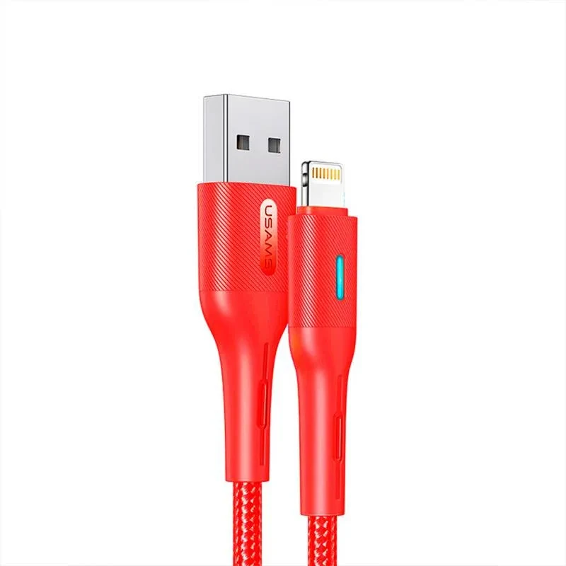 Дата-кабель USAMS US-SJ424 USB Type-A (тато) - Lightning (тато), 0.6m Red (SJ424USB02)