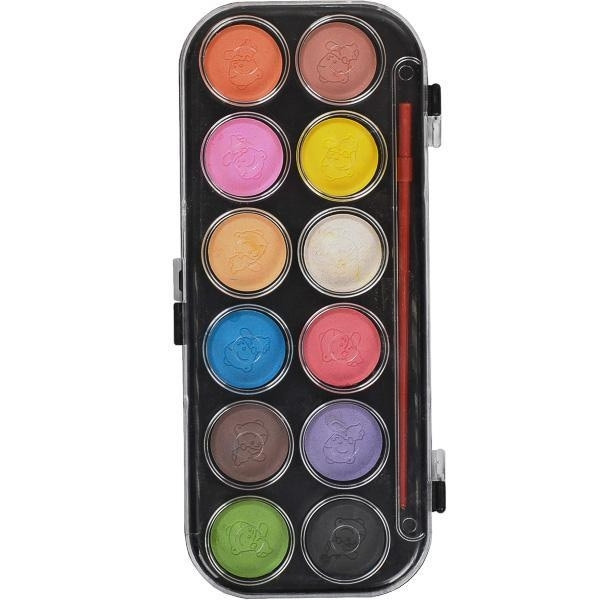 Фарби акварель суха 12 кольорів із пензликом 21 х 9,5