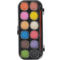 Фарби акварель суха 12 кольорів із пензликом 21 х 9,5