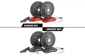 Гальмівний комплект шестипоршневий 395x34 mm DINAN — 2012-2021 BMW 2/3/4-SERIES сірий/червоний