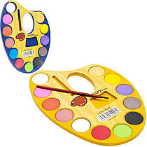 Фарби акварель суха 12 кольорів із пензликом 22 х 15 см Палітра