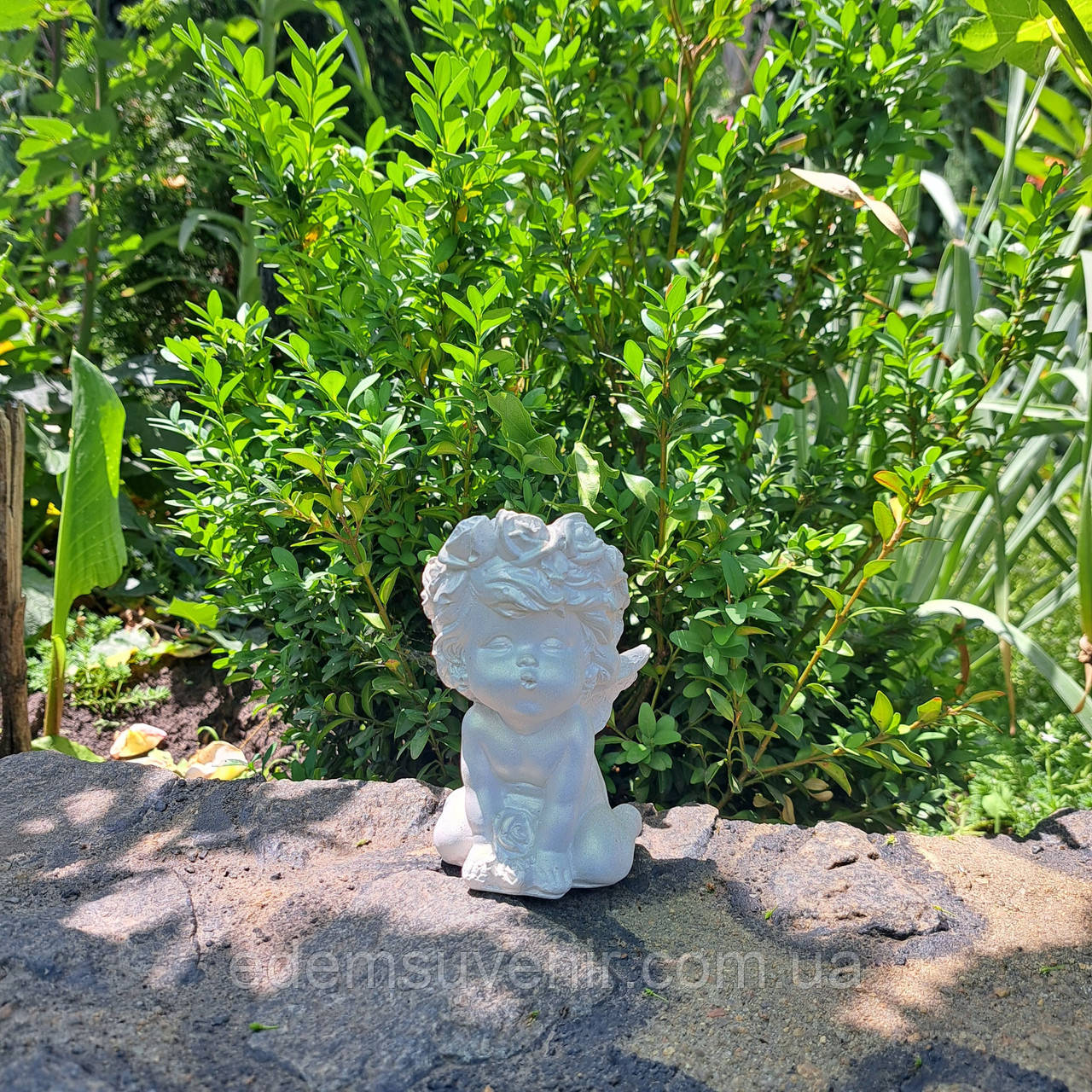 Статуетка Янголятко сидяче, біла поцілунок