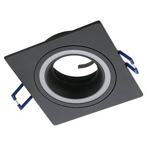 Вбудований точковий світильник чорний металевий на 1 лампу GU10 9.3х2.5 см, фото 1