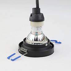 Вбудований точковий світильник чорний металевий на 1 лампу GU10 9.3х2.5 см, фото 4