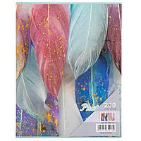 Фотоальбом із твердою обкладинкою Перо 26х20х5 см на 200 фото 10х15 см 9135-003 блакитний