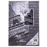 Фотоальбом із твердою обкладинкою Париж 34х23х5,5 см на 300 фото 10х15 см 9136-012 сірий