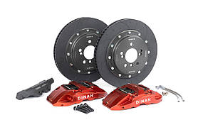 Гальмівний комплект задній чотирипоршневий 370x32mm DINAN — 2012-2021 BMW 2/3/4-SERIES сірий/червоний