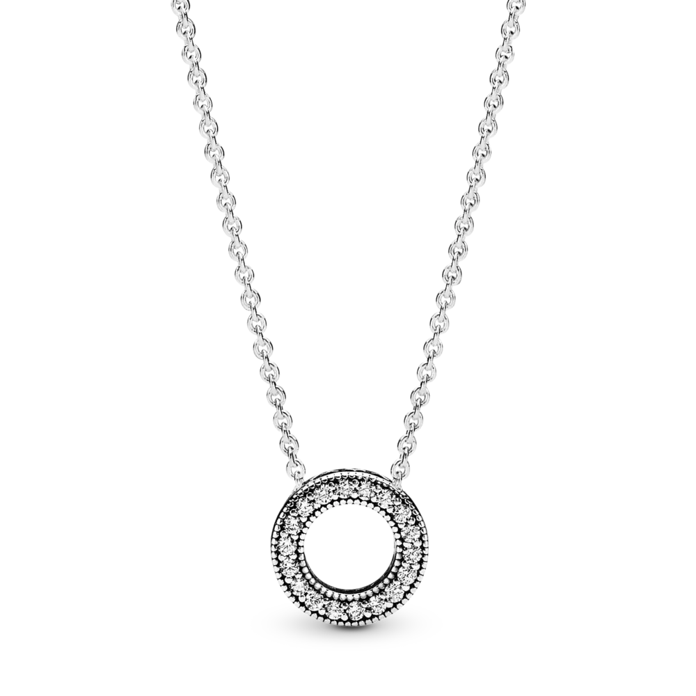 Срібне кольє Pandora з паве 397436CZ