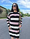 Круте в'язане плаття вільного крою в смужку, фото 3