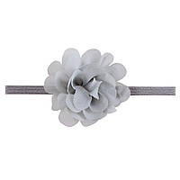 Дитяча пов'язка на голову із шифоновим бантом one size сірий