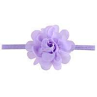 Дитяча пов'язка на голову із шифоновим бантом one size бузковий
