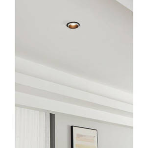 Вбудований точковий світильник чорно-білий металевий на 1 лампу GU10 9.3х3.5 см, фото 2