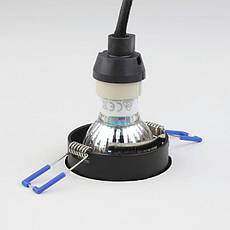 Вбудований точковий світильник чорно-білий металевий на 1 лампу GU10 9.3х3.5 см, фото 4