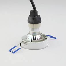 Вбудований точковий світильник білий металевий на 1 лампу GU10 9.3х3.5 см, фото 3