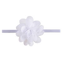 Дитяча пов'язка на голову із шифоновим бантом one size білий