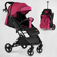 Візок прогулянковий дитячий "JOY" Comfort L-20115 (1) колір РОЖЕВИЙ, рама сталь з алюмінієм, футкавер, підсклянник, телескопічна