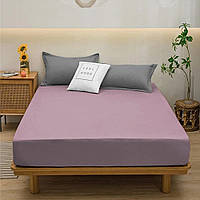 Простирадло на резинці 160*200*25 Бузкове, Сатин - бавовна, ТМ Krispol (160.9125)