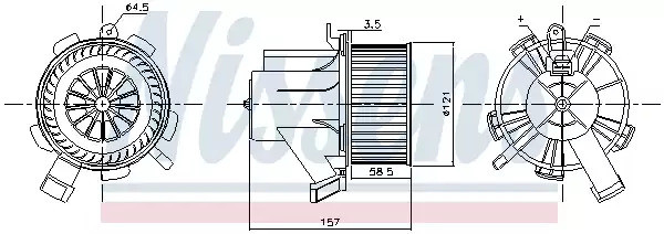 Вентилятор салону SMART FORTWO, NISSENS (87208), фото 1