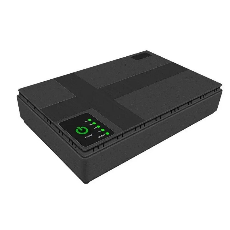 Безперебійник для роутера DC1018P ДБЖ mini UPS 8800 mAh 18W 5V/9V/12V Чорний