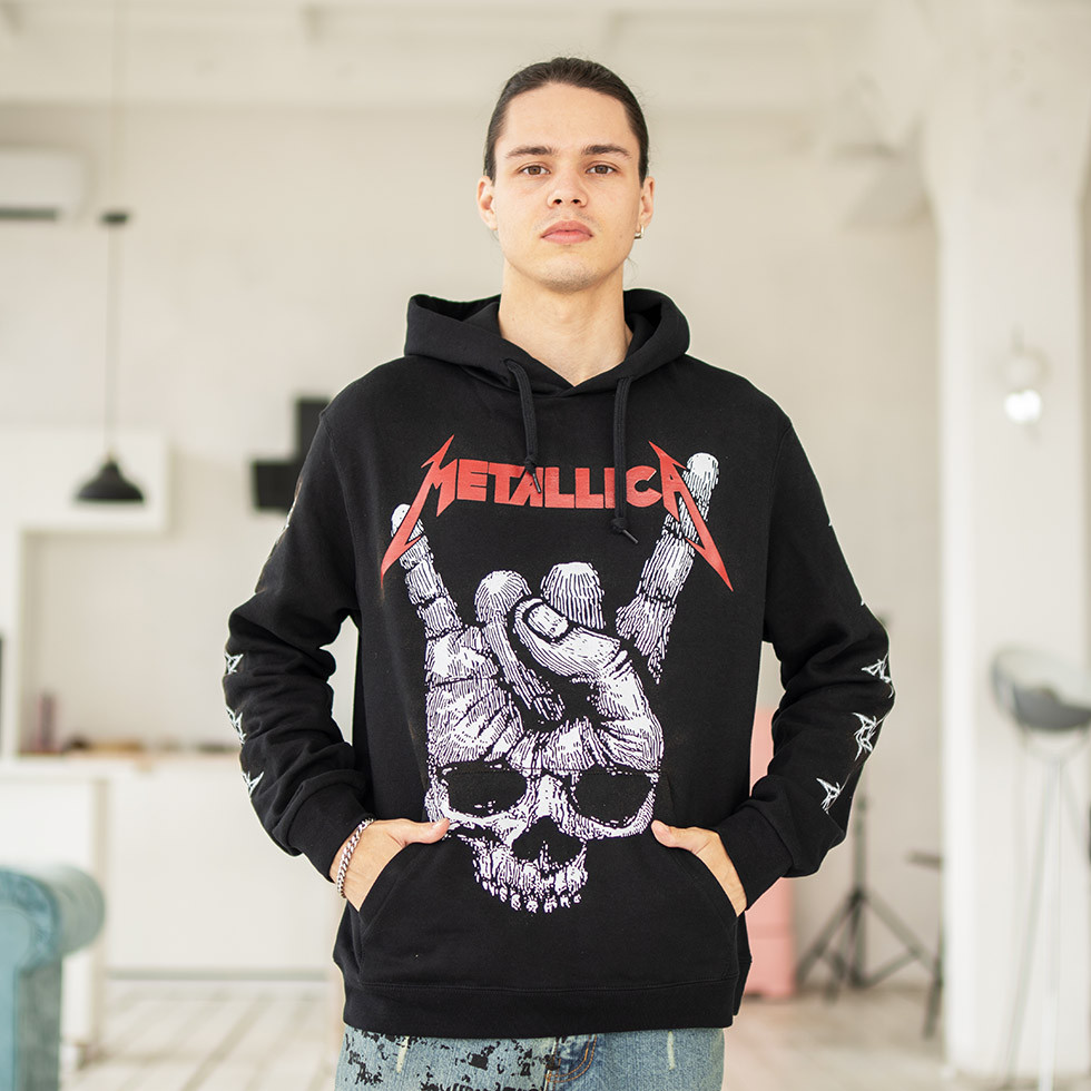 Худі флісовий RWB - Metallica - Skull Sign of the Horns