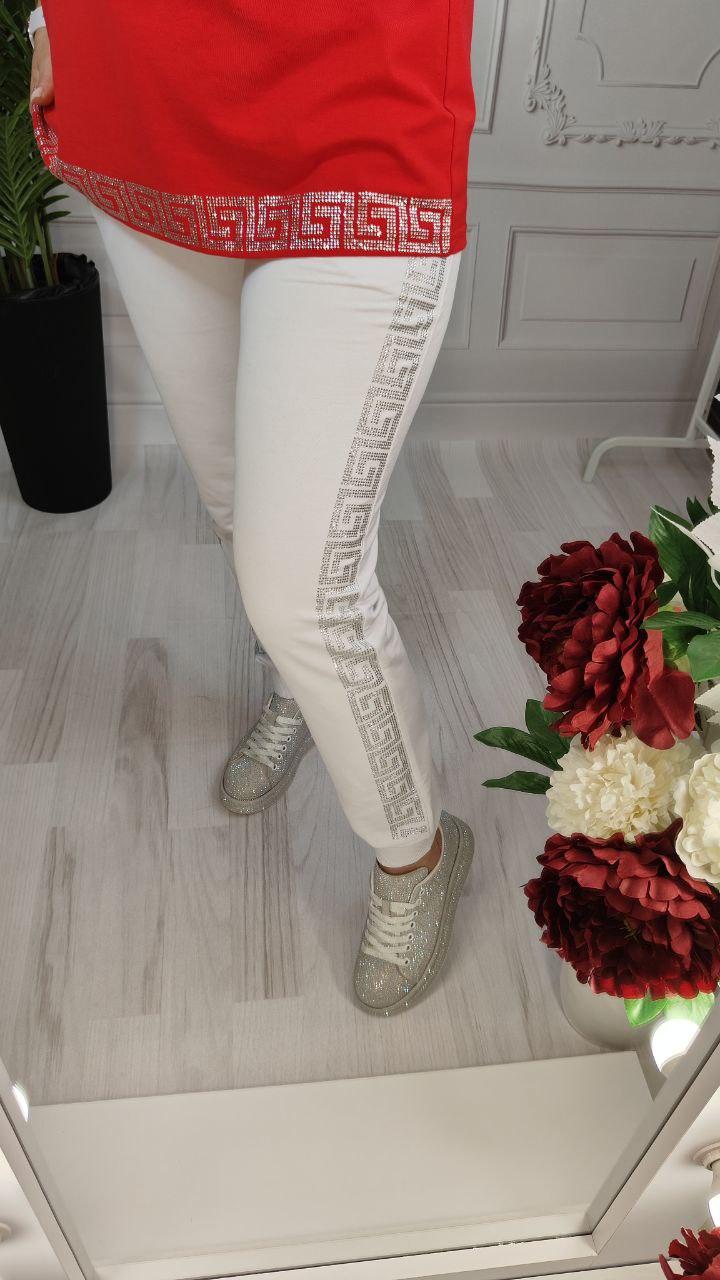 Жіночі спортивні штани на резинці | Чорний/білий колір