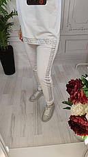 Жіночі спортивні штани на резинці | Чорний/білий колір, фото 3