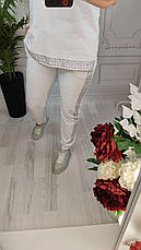 Жіночі спортивні штани на резинці | Чорний/білий колір, фото 4