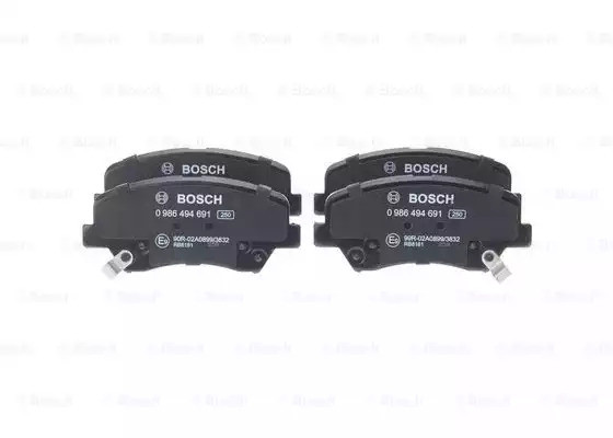Комплект гальмівних колодок, дискове гальмо KIA PRO CEE'D, HYUNDAI i30, BOSCH (0986494691)