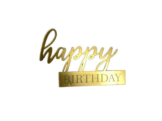 Топер Happy Birthday золото, фото 1