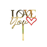 Топер Love you (червоне серце)
