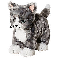 LILLEPLUTT Мягкая игрушка, кот серый, белый 002.604.51
