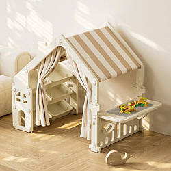 Дитячий ігровий комплекс Lumpurini Ayser-casa будиночок контейнерами для іграшок, столиком з конструктором і навісом (C-ZP001kw)