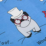 Комплект дитячої постільної білизни "Веселі звірята" Поплін Betis Блакитний з принтом, фото 4