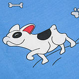 Комплект дитячої постільної білизни "Веселі звірята" Поплін Betis Блакитний з принтом, фото 5