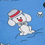 Комплект дитячої постільної білизни "Веселі звірята" Поплін Betis Блакитний з принтом, фото 6