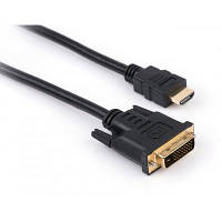 Оригінал! Кабель мультимедійний HDMI to DVI 24+1 1.8m Vinga (VCPHDMIDVI1.8) - Вища Якість!