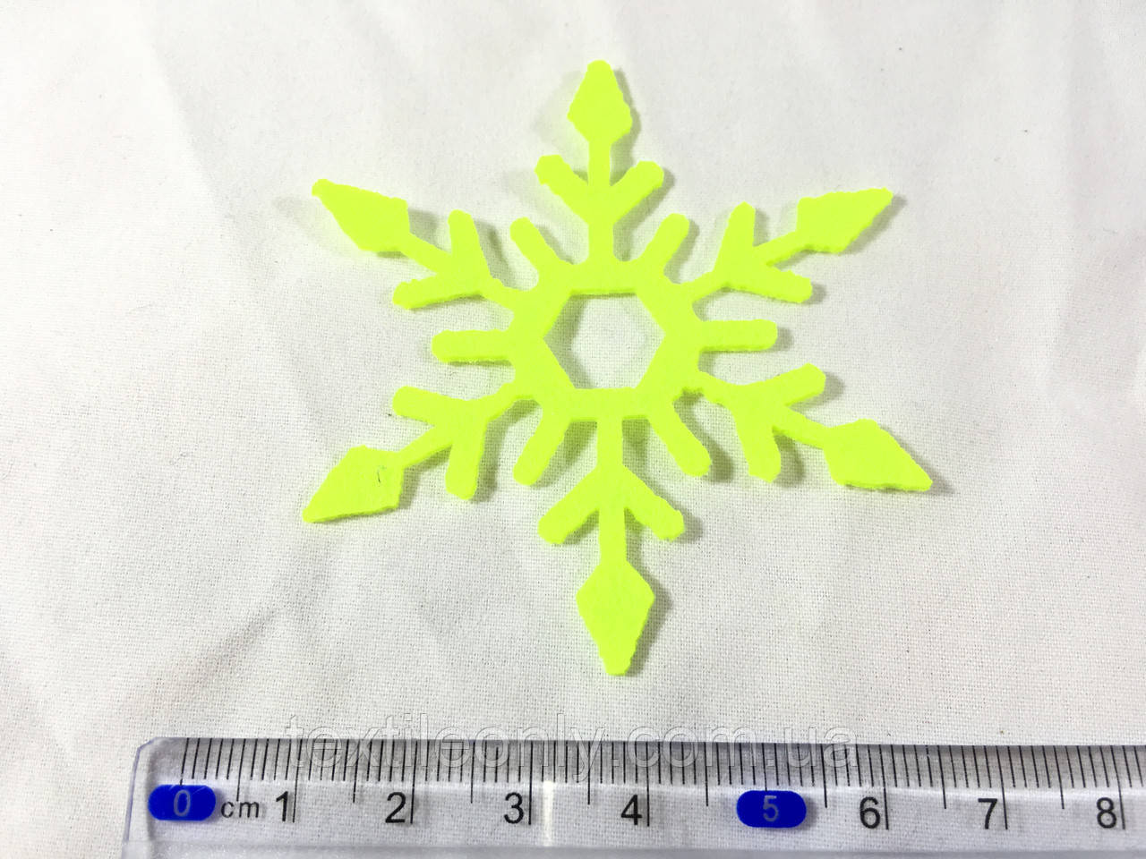 Нашивка снежинка лимонная 65х60 мм - фото 1 - id-p434487017