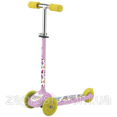 Promo Ціна! Самокат Bimbo Bike Butterflies 12" з регулюванням висоти Рожево-жовтий (75802-IS) - тільки на ZaGrosh.com.ua