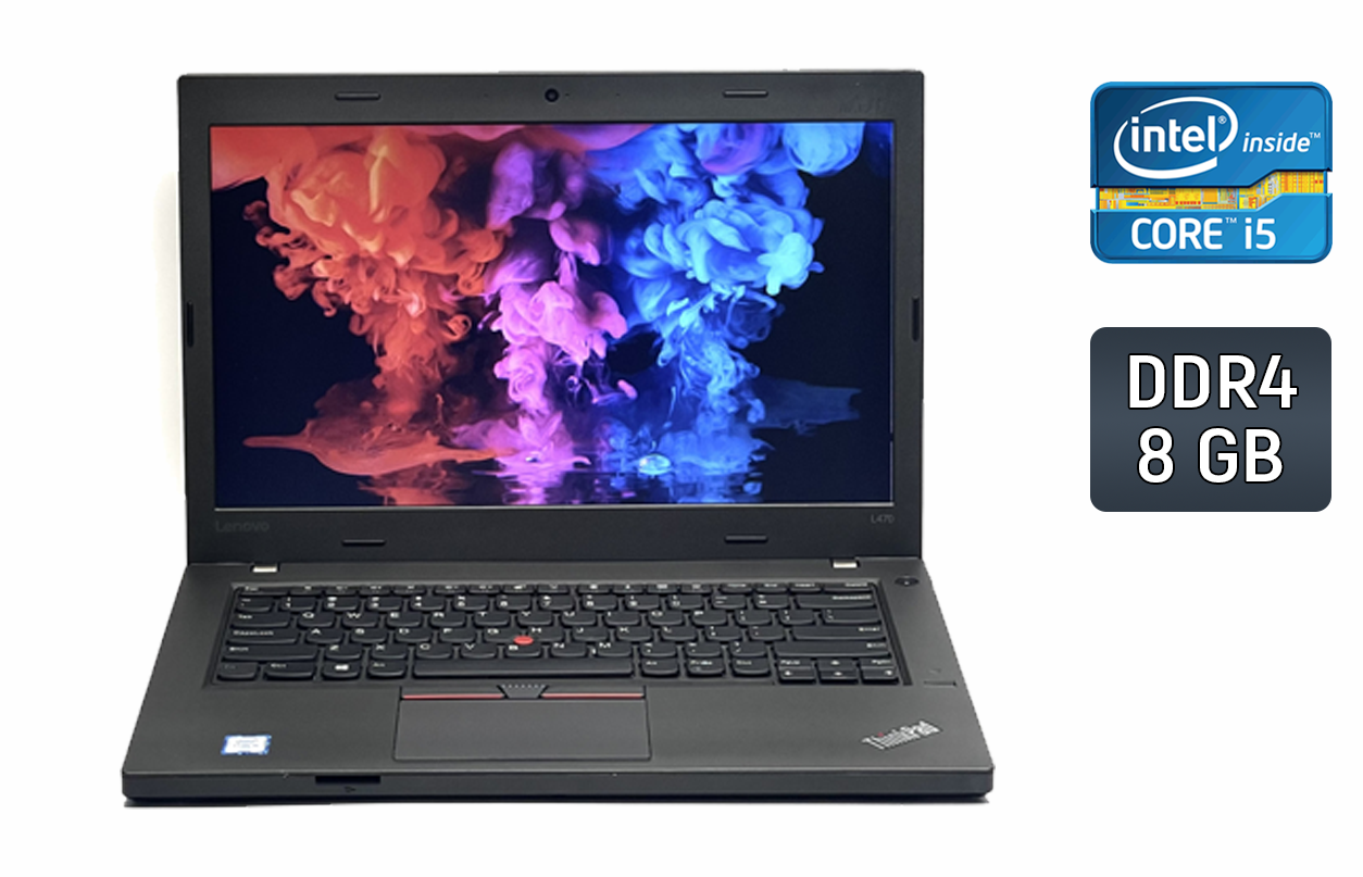 Ноутбук Б-клас Lenovo ThinkPad L470/ 14" (1366x768)/ Core i5-7200U/ 8 GB RAM/ 256 GB SSD/ HD 620