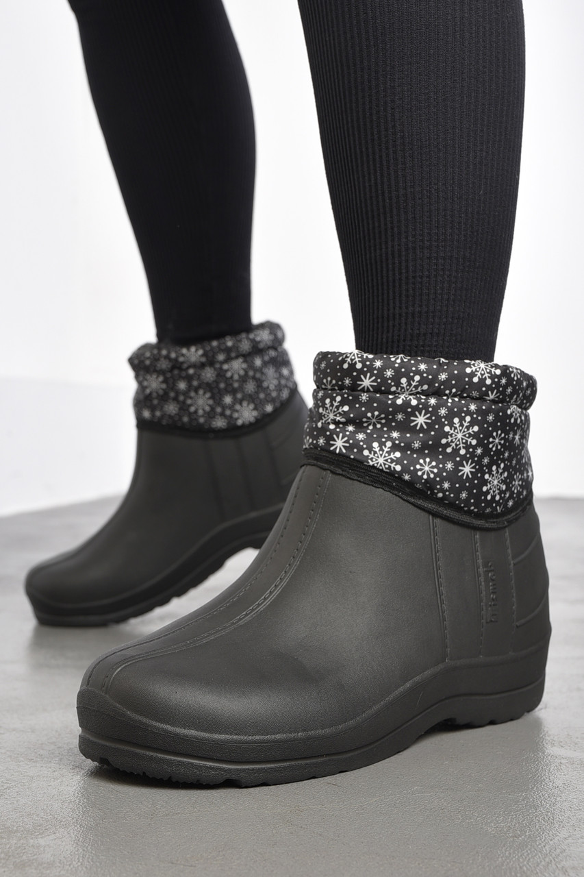 Дутики жіночі на хутрі чорного кольору 185674T Безкоштовна доставка, фото 1