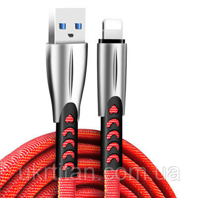Оригінал! Дата кабель USB 2.0 AM to Lightning 1.0m zinc alloy red ColorWay (CW-CBUL010-RD) - Вища Якість!, фото 1