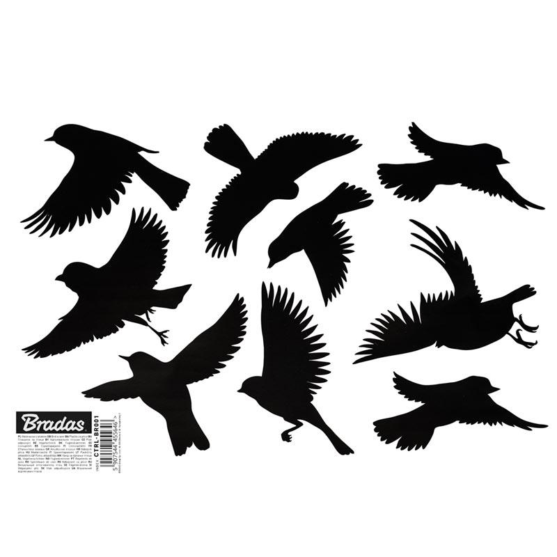 Наклейки для відлякування птахів, МАЛІ 
9 шт., 10 аркушів, CTRL-BR001