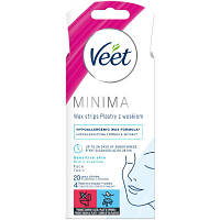 Оригінал! Воскові смужки Veet Minima Гіпоалергенні для чутливої шкіри обличчя 20 шт. (5900627095883) - Вища Якість!