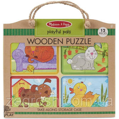 Promo Ціна! Пазл Melissa&Doug дерев'яні у футлярі "Грайливі друзі" (MD31364) - тільки на ZaGrosh.com.ua