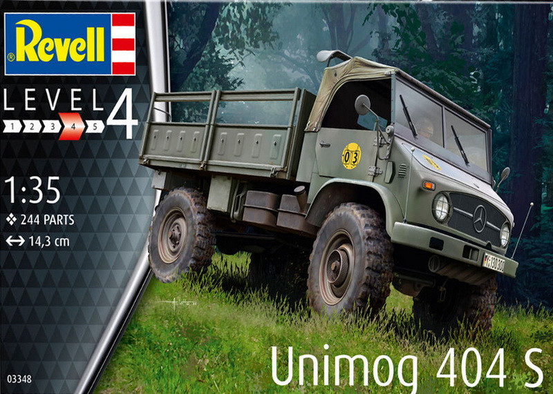 Пластикова модель 1/35 Revell 03348 німецький вантажний автомобіль повищеної прохідності Unimog 404 S