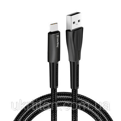 Оригінал! Дата кабель USB 2.0 AM to Type-C 1.0m zinc alloy + led black ColorWay (CW-CBUC035-BK) - Вища Якість!, фото 1