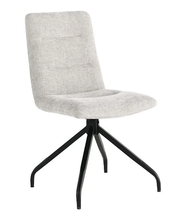 Cтілець поворотний Damir чорний каркас/ світло-сіра тканина TM Intarsio, фото 1