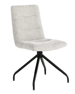 Cтілець поворотний Damir чорний каркас/ світло-сіра тканина TM Intarsio